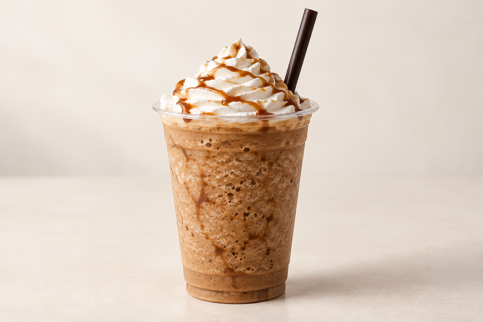 Imagen ilustrativa de frappé con crema y chocolate